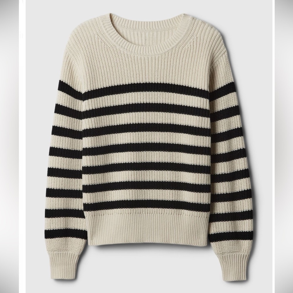 Gap Shaker-Stitch Crewneck Sweater Size Large 100% Cotton Fisherman